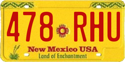 NM license plate 478RHU