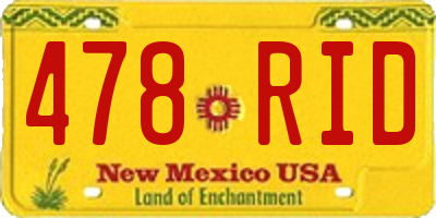 NM license plate 478RID