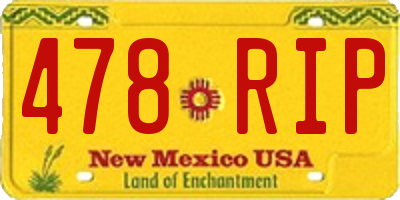 NM license plate 478RIP
