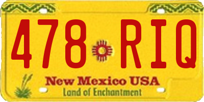NM license plate 478RIQ