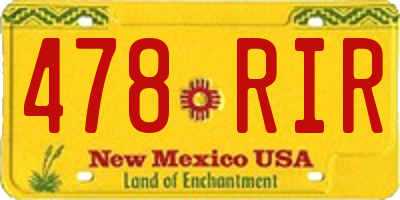 NM license plate 478RIR