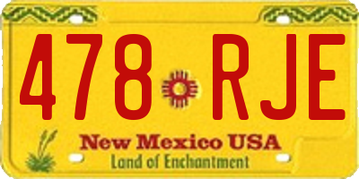 NM license plate 478RJE