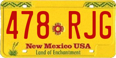 NM license plate 478RJG
