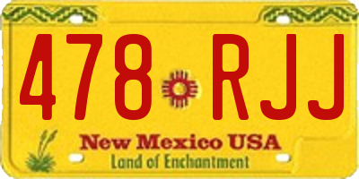 NM license plate 478RJJ