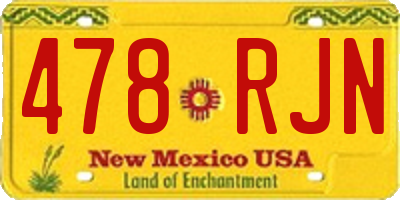 NM license plate 478RJN