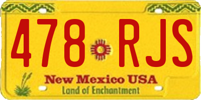 NM license plate 478RJS