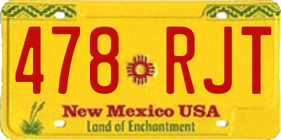 NM license plate 478RJT