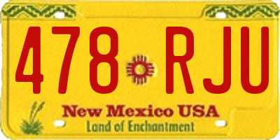 NM license plate 478RJU