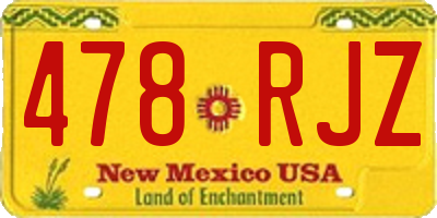 NM license plate 478RJZ