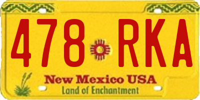 NM license plate 478RKA