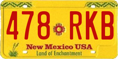 NM license plate 478RKB
