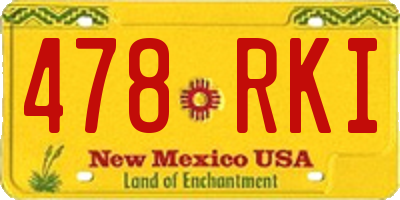 NM license plate 478RKI