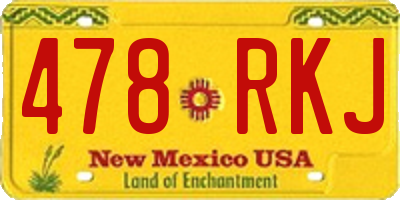 NM license plate 478RKJ