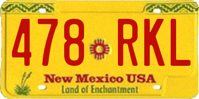 NM license plate 478RKL