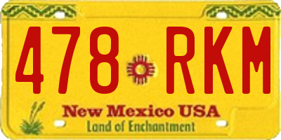 NM license plate 478RKM