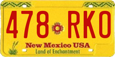 NM license plate 478RKO