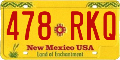 NM license plate 478RKQ