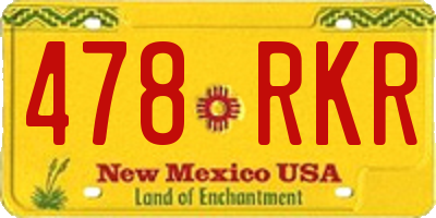 NM license plate 478RKR