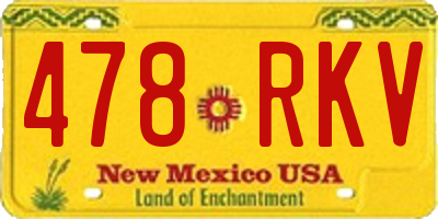 NM license plate 478RKV