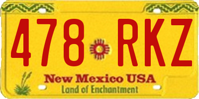 NM license plate 478RKZ
