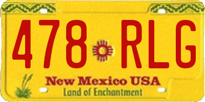 NM license plate 478RLG