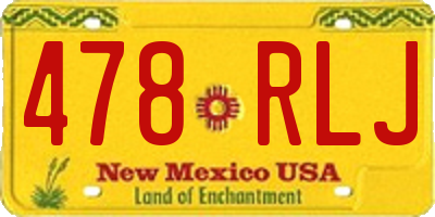 NM license plate 478RLJ