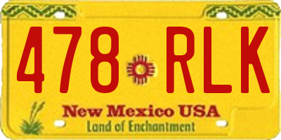 NM license plate 478RLK