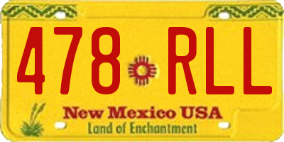 NM license plate 478RLL