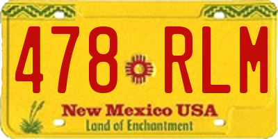 NM license plate 478RLM
