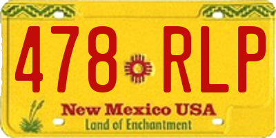 NM license plate 478RLP