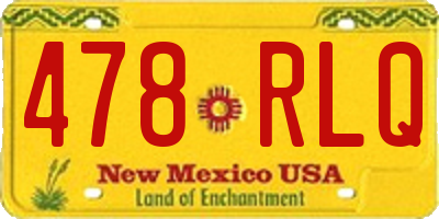 NM license plate 478RLQ