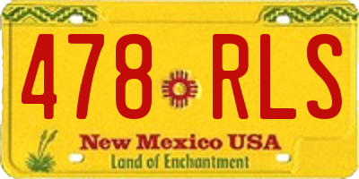 NM license plate 478RLS