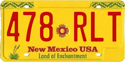 NM license plate 478RLT