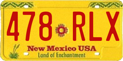 NM license plate 478RLX