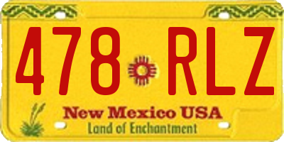 NM license plate 478RLZ