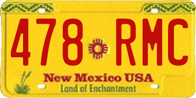 NM license plate 478RMC