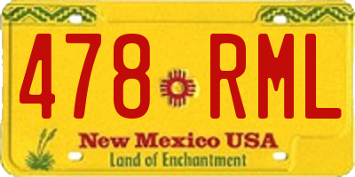 NM license plate 478RML