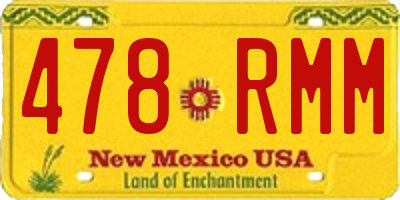 NM license plate 478RMM