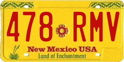 NM license plate 478RMV