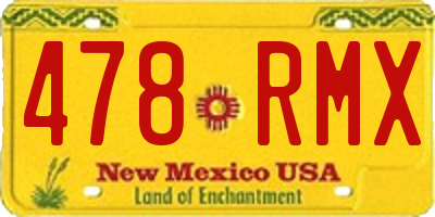 NM license plate 478RMX