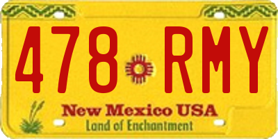 NM license plate 478RMY