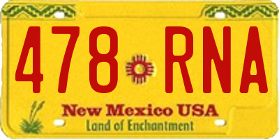 NM license plate 478RNA