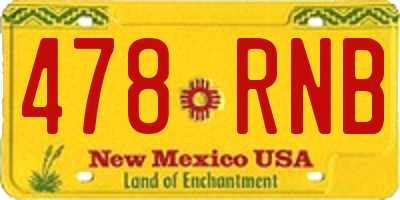 NM license plate 478RNB