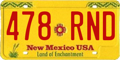 NM license plate 478RND