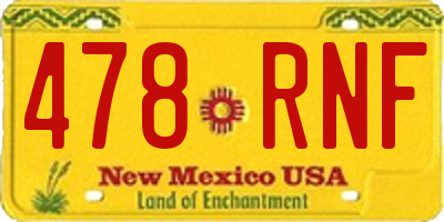 NM license plate 478RNF