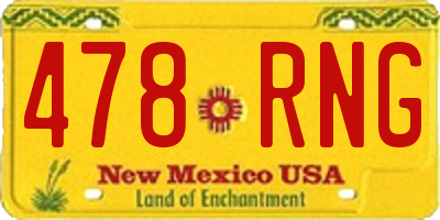 NM license plate 478RNG