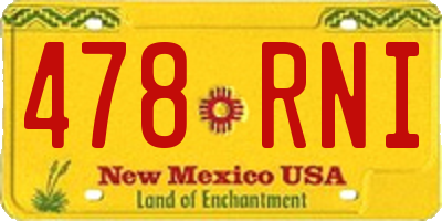 NM license plate 478RNI