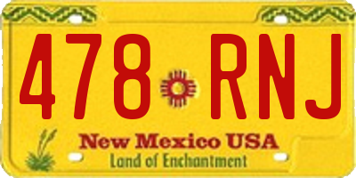 NM license plate 478RNJ