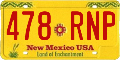 NM license plate 478RNP