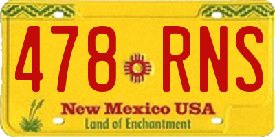 NM license plate 478RNS